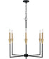 Avant 6-Light Chandelier Aged Brass and Black