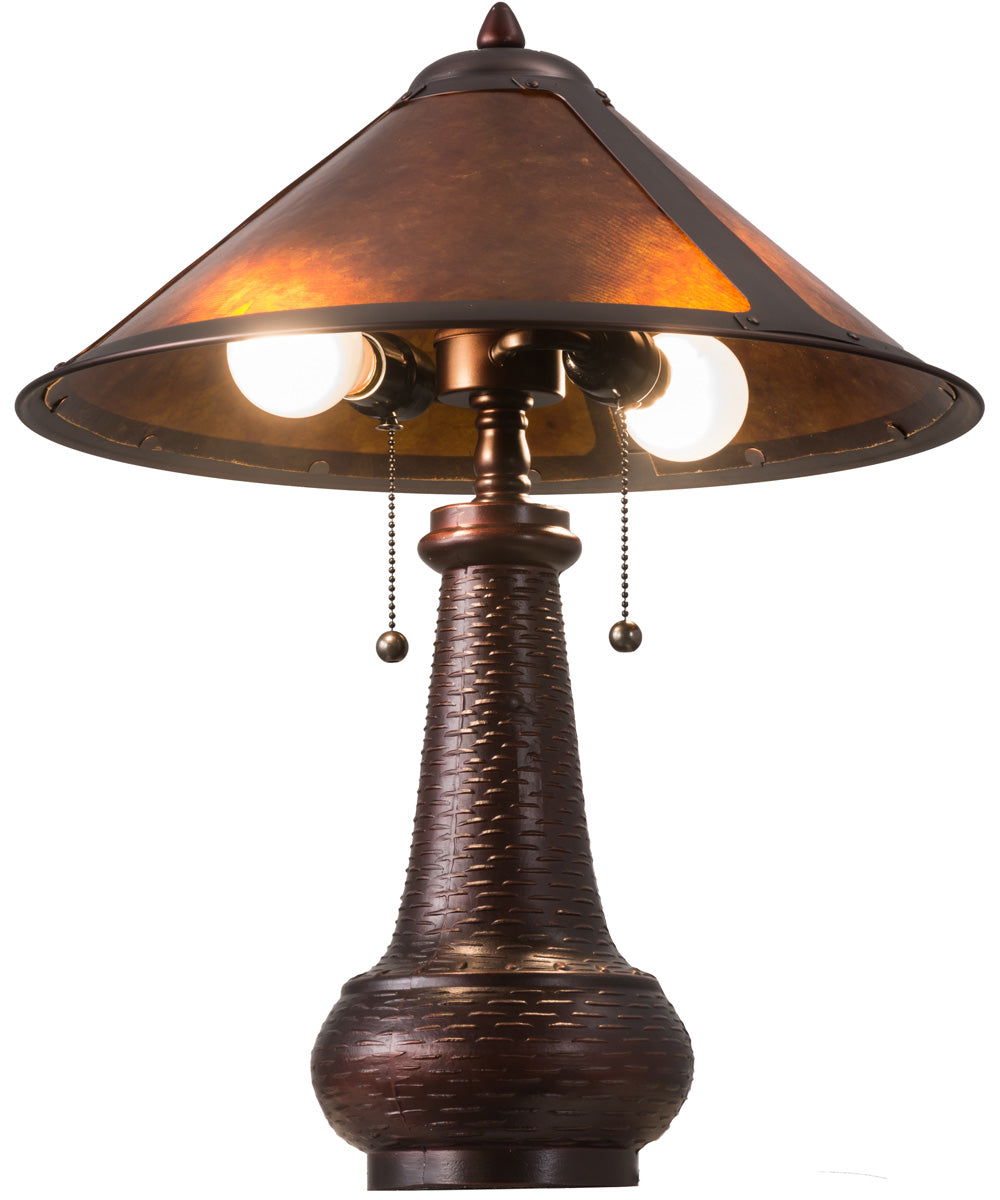 21"H Van Erp Amber Mica  Table Lamp