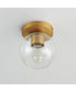 Knox 1-Light Flush Mount Natural Aged Brass