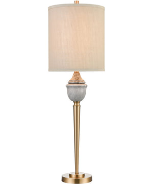 Henley Table Lamp Grey Marble/Cafe Bronze with-Light Taupe Linen Shade
