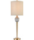 Henley Table Lamp Grey Marble/Cafe Bronze with-Light Taupe Linen Shade