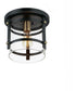 Capitol 1-Light Flush Mount Black / Antique Brass