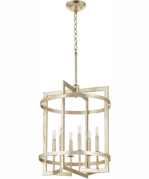 Merrick 6-light Entry Foyer Hall Chandelier Aged Silver Leaf