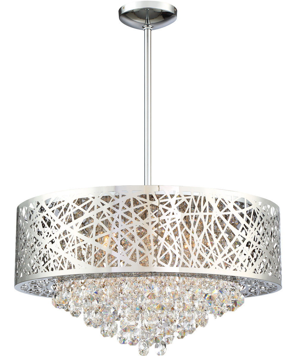 Benedetta 6-Light Pendant/Semi-Flush Mount Chrome/Crystals