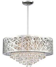 Benedetta 6-Light Pendant/Semi-Flush Mount Chrome/Crystals