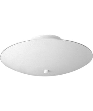 14-1/2" Round Glass 3-Light Close-to-Ceiling White