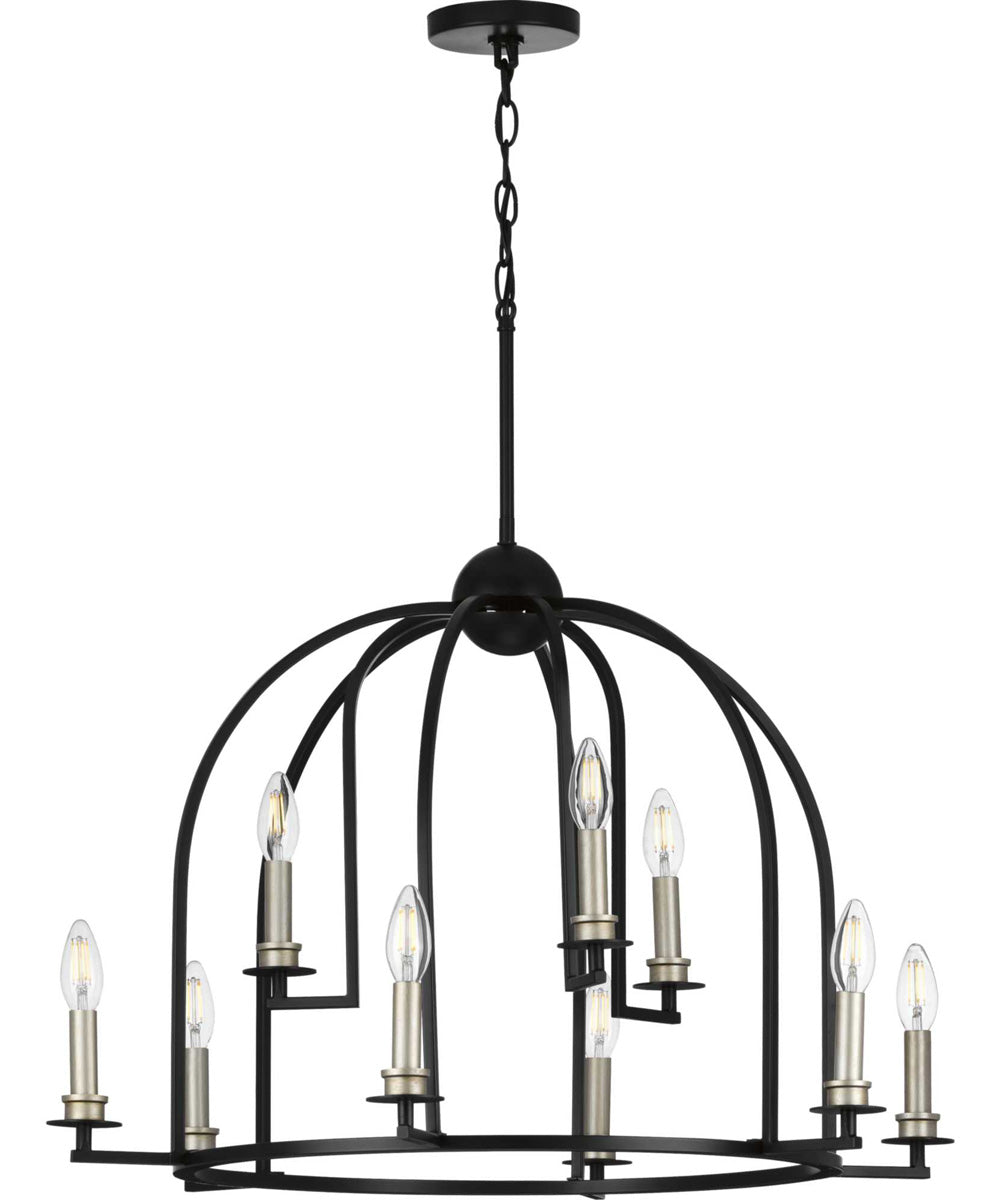 Seneca 9-Light Farmhouse Chandelier Light Matte Black