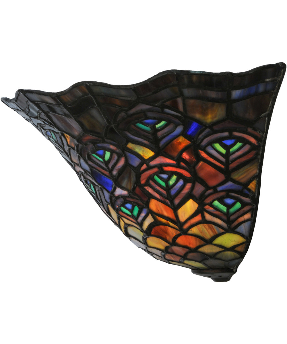13"W Peacock Feather Wall Sconce