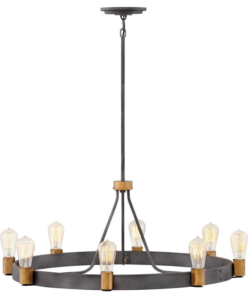 Silas 8-Light Large Single Tier in Aged Zinc