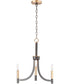 20"W Lyndon 3-Light Chandelier Bronze / Antique Brass