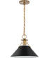 Outpost 1-Light Pendant Matte Black / Burnished Brass