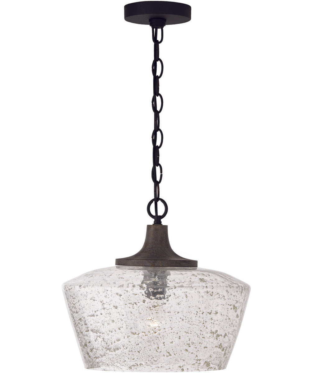 Clive 1-Light Pendant Carbon Grey and Black Iron