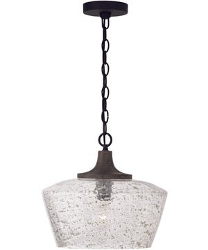 Clive 1-Light Pendant Carbon Grey and Black Iron