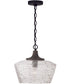 Clive 1-Light Pendant Carbon Grey and Black Iron