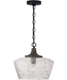 Clive 1-Light Pendant Carbon Grey and Black Iron