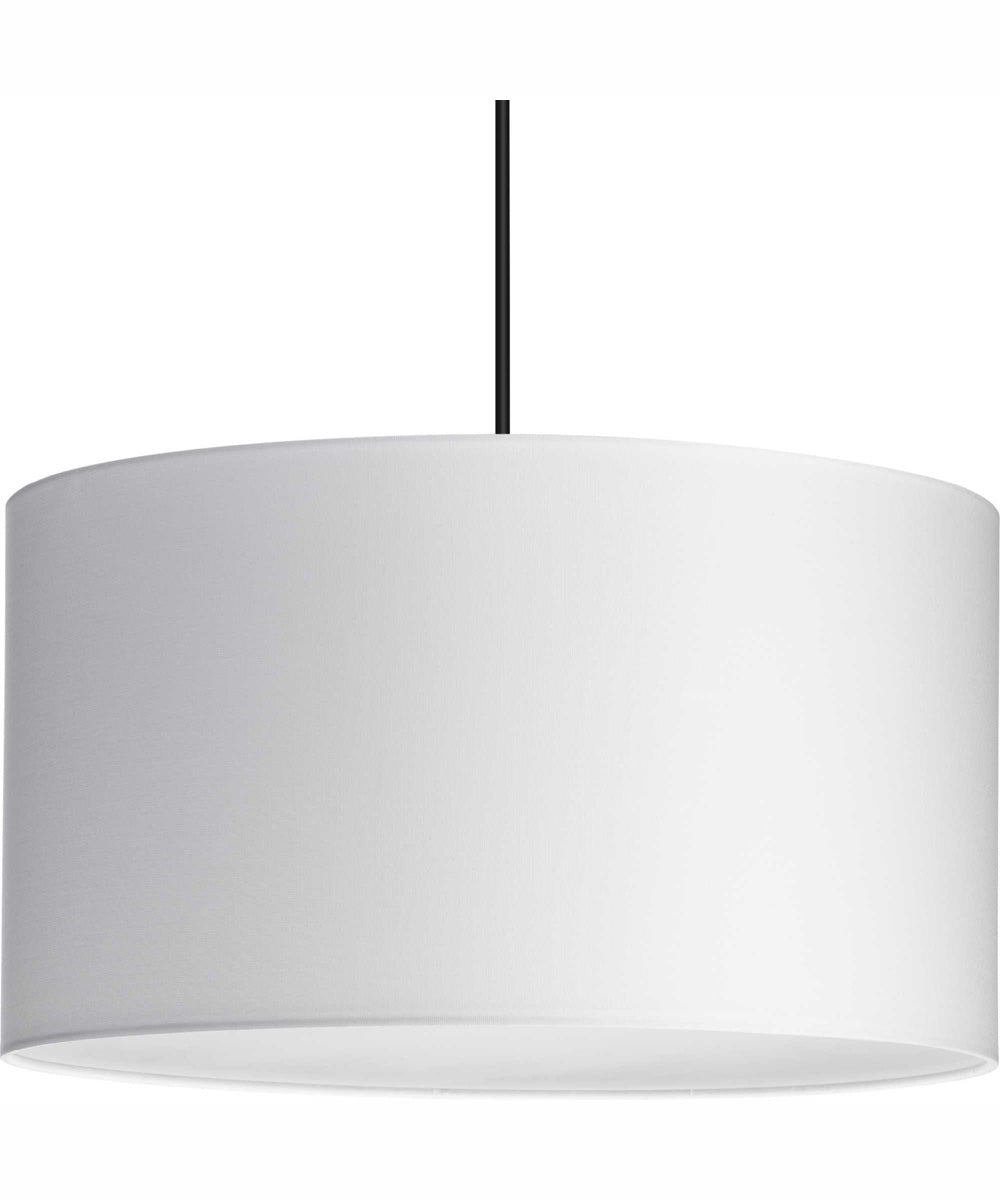 Markor 1-Light White Linen Shade Transitional Pendant Brushed Nickel;Matte Black;Vintage Brass