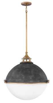 22"W Fletcher 3-Light Single Tier Pendant in Aged Zinc