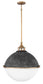 22"W Fletcher 3-Light Single Tier Pendant in Aged Zinc