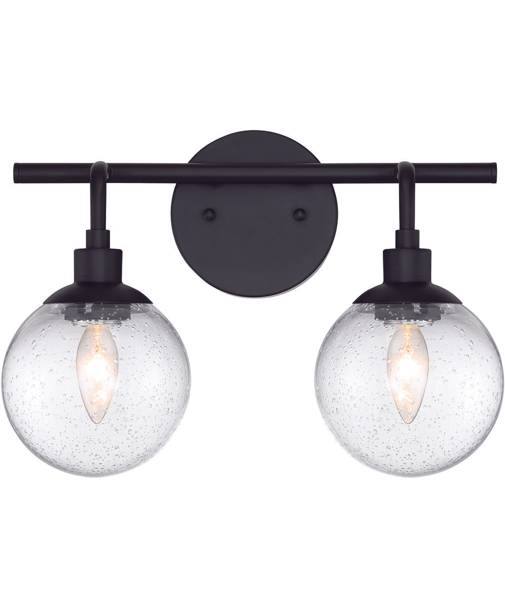Que 2-Light Vanity Flat Black