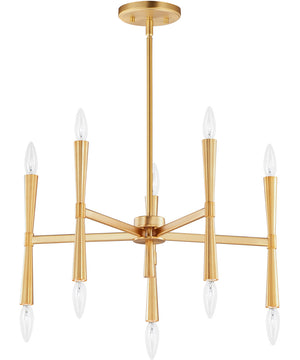 Rome 10-Light Chandelier Satin Brass