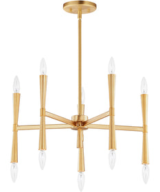 Rome 10-Light Chandelier Satin Brass