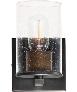 Sleek 1-Light Bath Vanity Antique Brass / Black