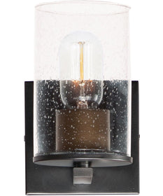 Sleek 1-Light Bath Vanity Antique Brass / Black