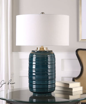 29"H Delane Dark Teal Table Lamp