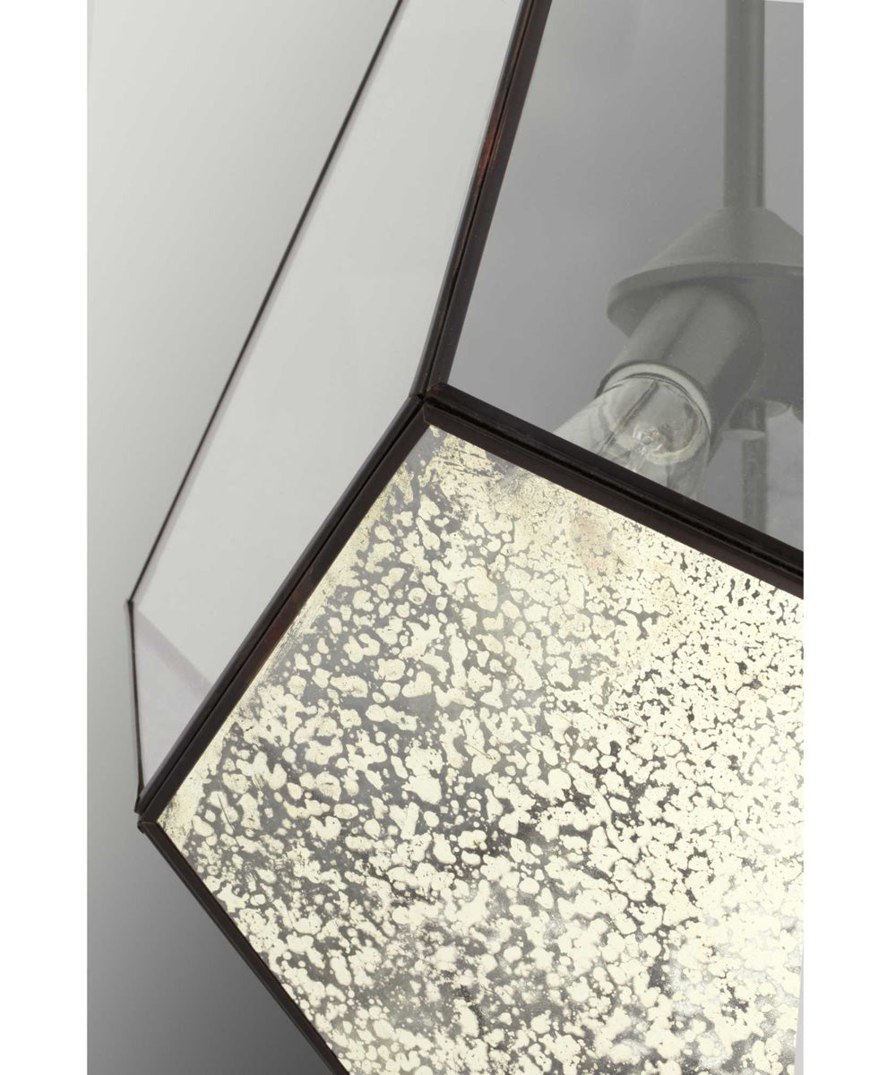 Cinq 3-Light Antique Mirror Glass Global Pendant Light Antique Bronze