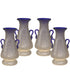 7.25 Inch H Malpie 4-Piece Hand Blown Art Glass Vase Set
