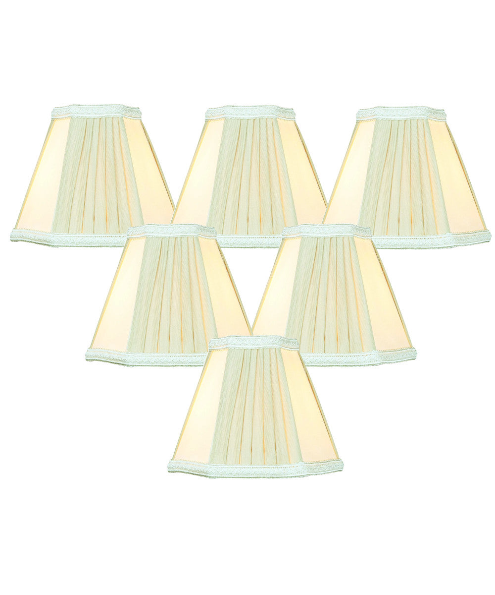 5"W x 5"H Set of 6 Egg Shell Beige Chandelier Clip-On Lampshade