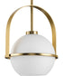 Delayne 1-Light Mid-Century Modern Etched Opal Glass Pendant Light Brushed Bronze