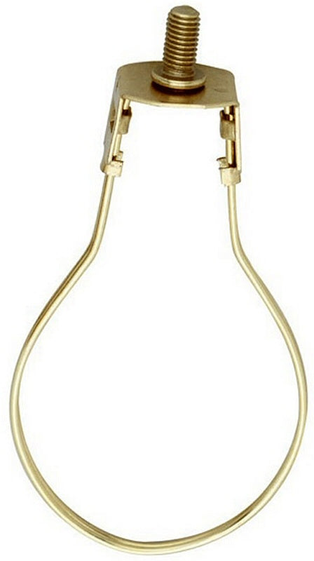 Polished Brass Clip-On Medium-Base Harp Fitter Adapter