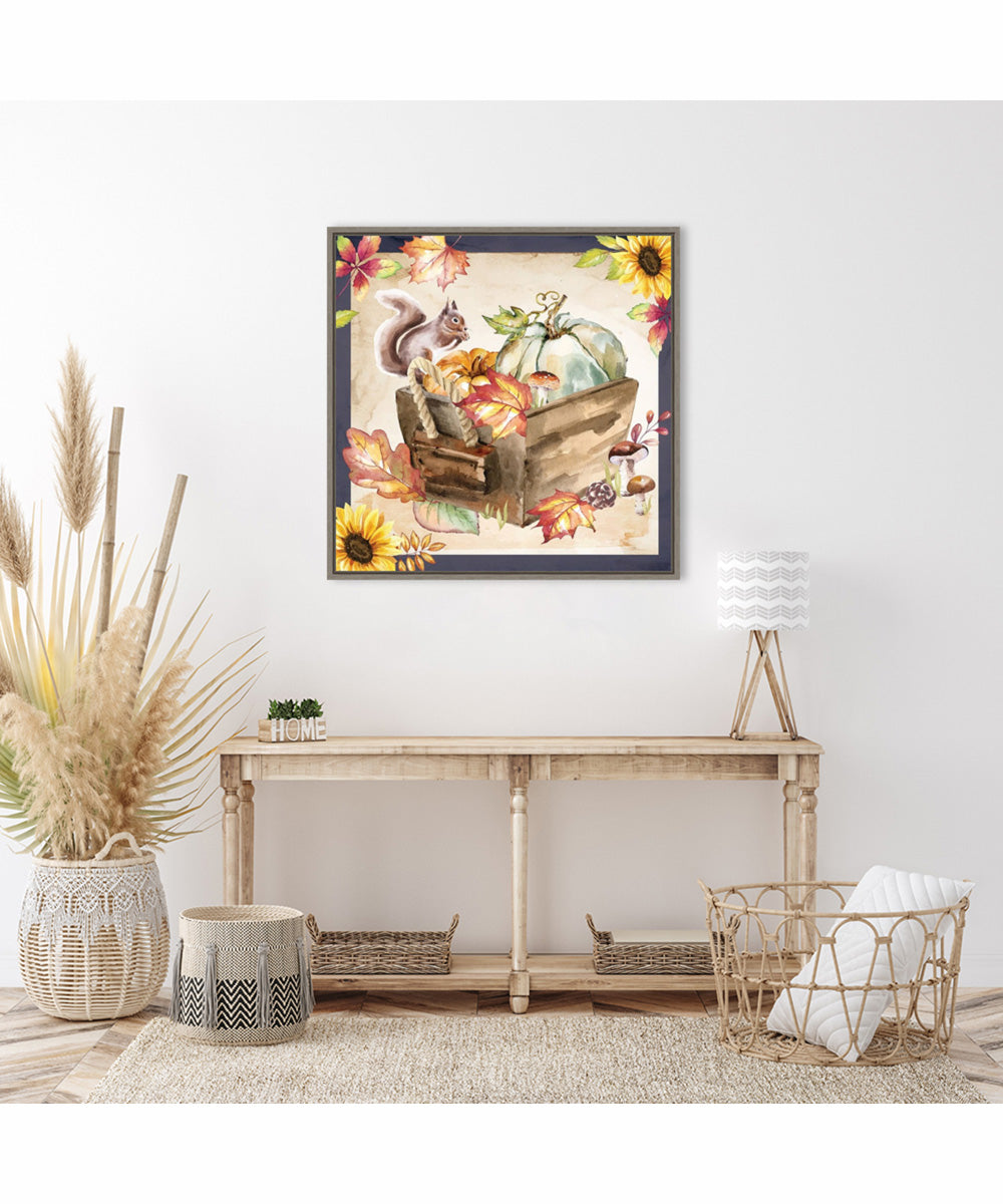 Framed Fall Foliage by Art Nd Canvas Wall Art Print (30  W x 30  H), Sylvie Greywash Frame