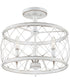 Dury Medium 3-light Semi Flush Mount Antique White