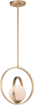12"W Coronet 1-Light Pendant Satin Brass