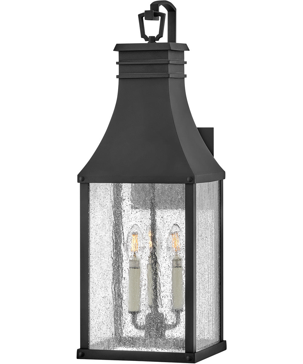 Beacon Hill 3-Light Large Wall Mount Lantern in Museum Black