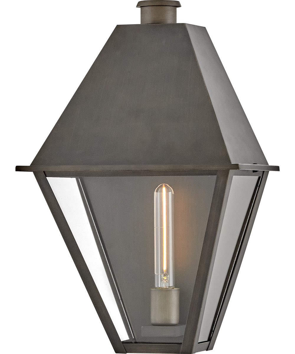 Endsley 1-Light Medium Wall Mount Lantern in Blackened Brass