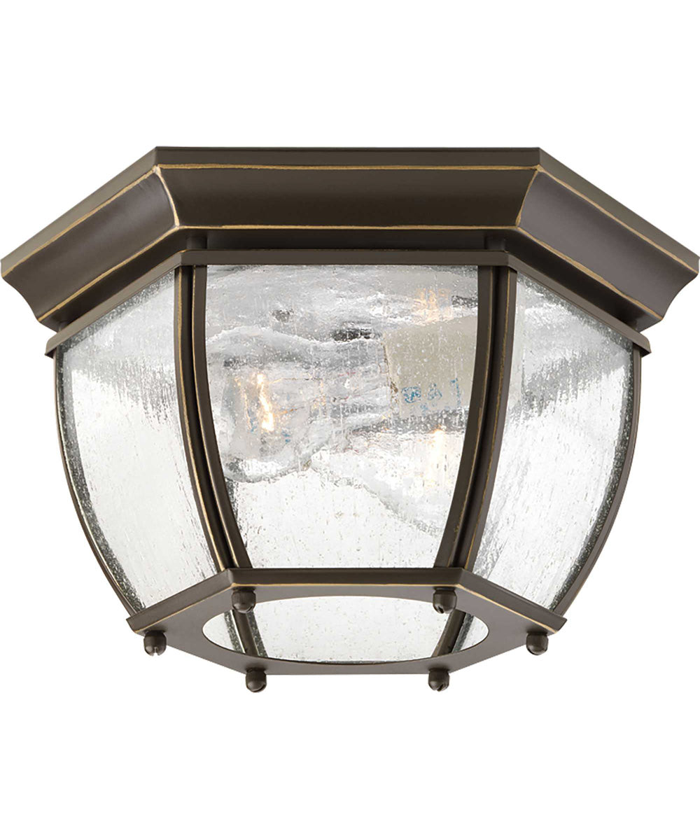 Roman Coach 2-Light 11" Flush Mount Antique Bronze