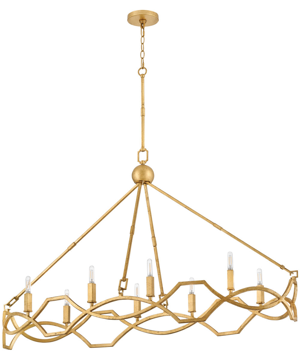Leona 8-Light Medium Eight Light Linear in Distressed Brass