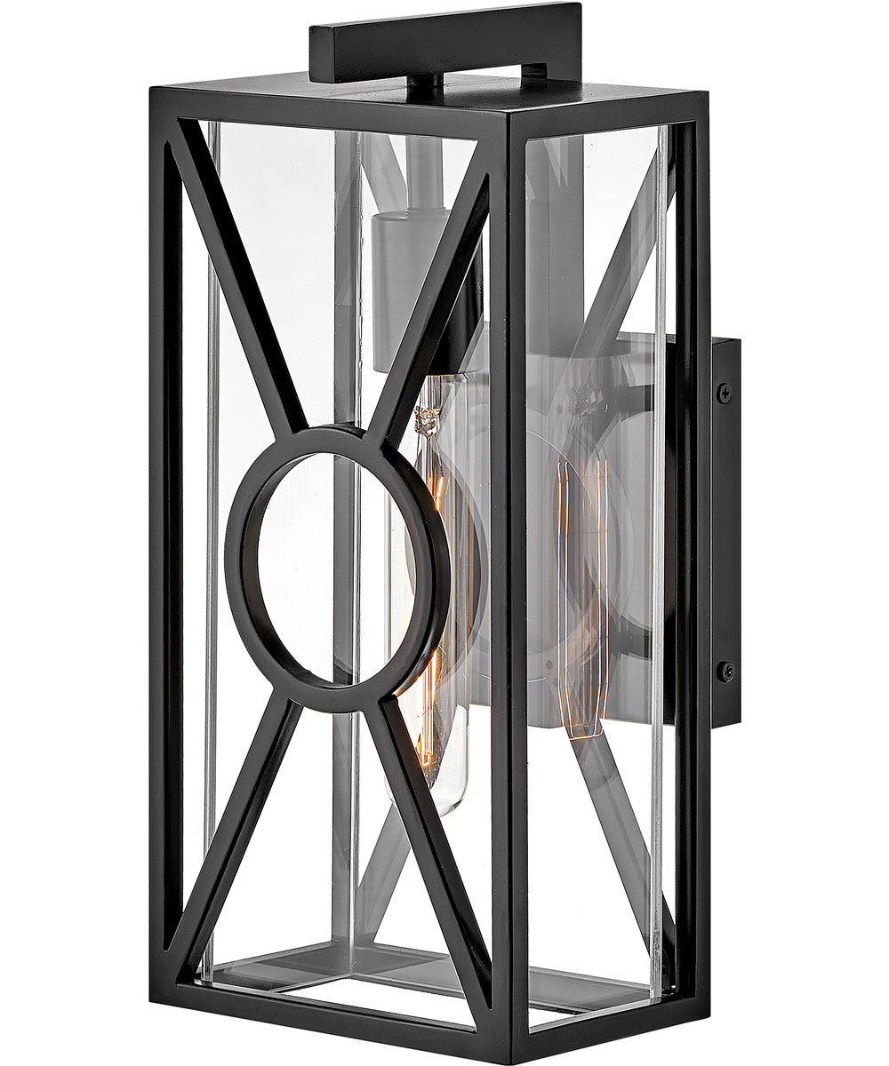 Brixton Coastal Elements  1-Light Small Outdoor Wall Mount Lantern in Black