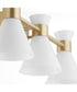 Beldar 3-light Bath Vanity Light Aged Brass w/ Gloss Opal