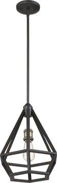 12"W Orin 1-Light Pendant Aged Bronze / Brass Accents