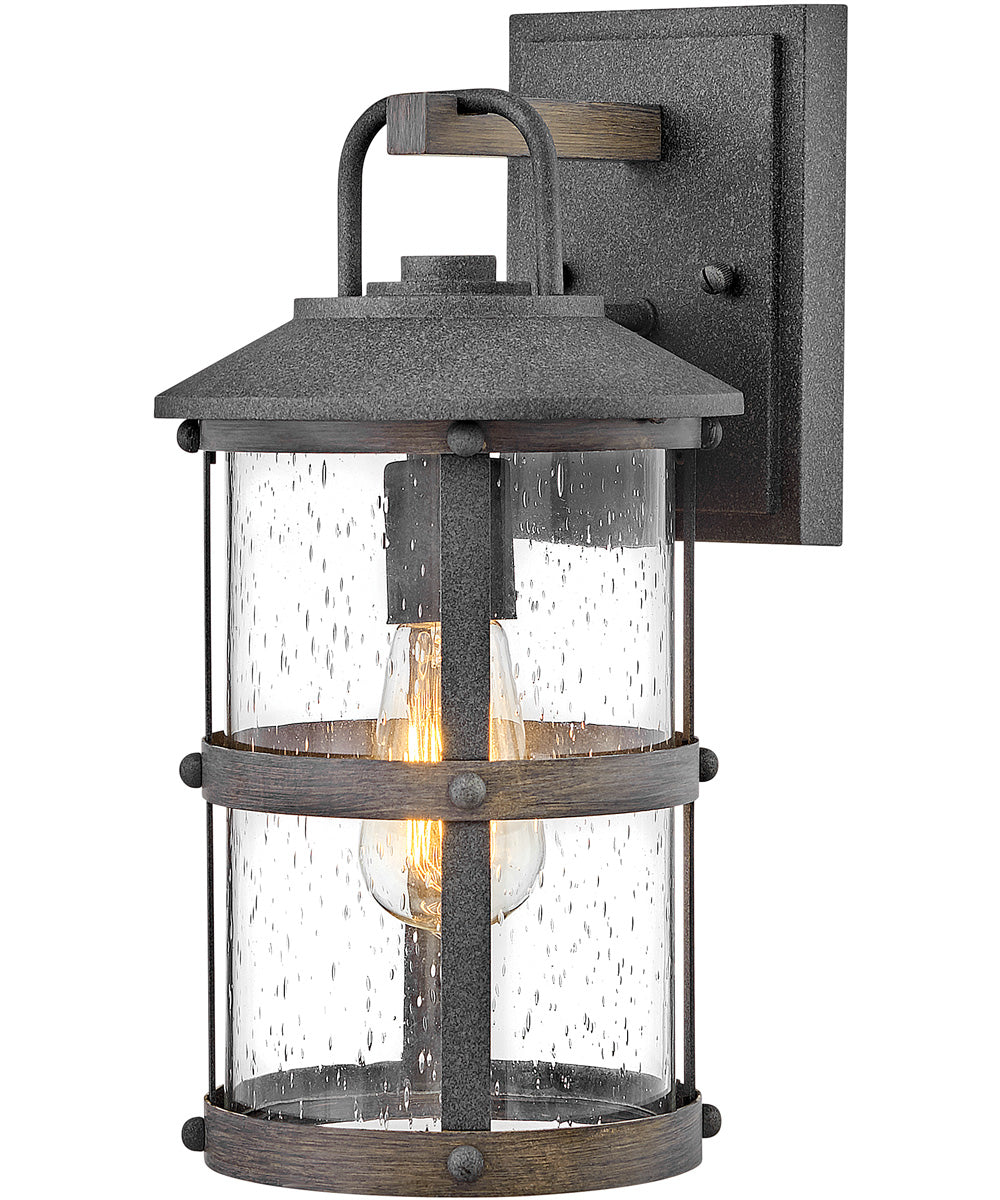 Lakehouse 1-Light LED Small Outdoor Wall Mount Lantern in Aged Zinc
