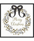 Framed Merry Christmas Wreath by Andi Metz Canvas Wall Art Print (30  W x 30  H), Sylvie Black Frame