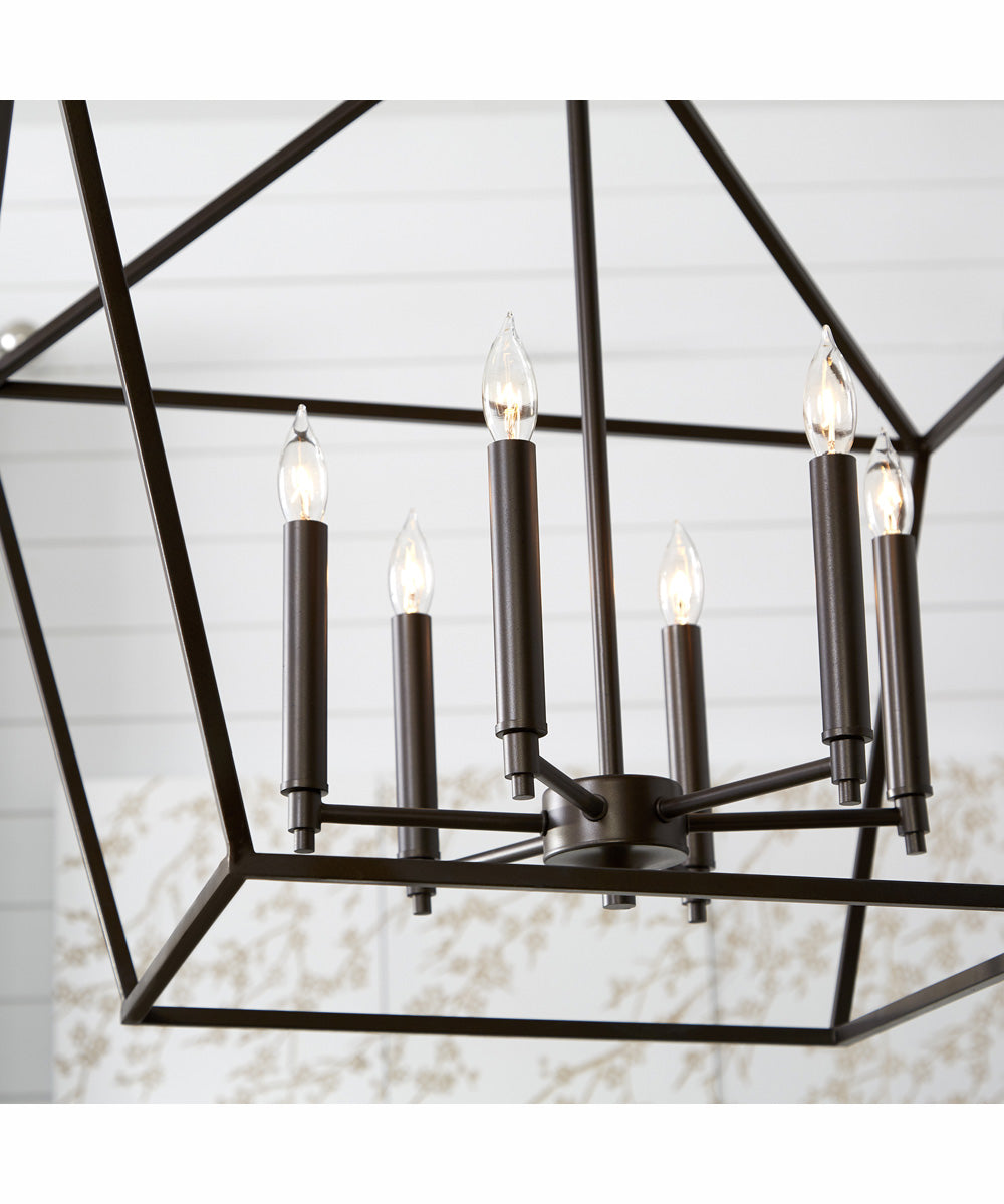 Gabriel 6-light Entry Foyer Hall Chandelier Oiled Bronze