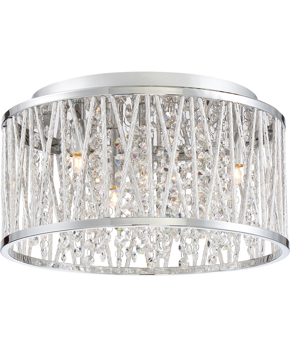 Crystal Cove Small 4-light Flush Mount Polished Chrome