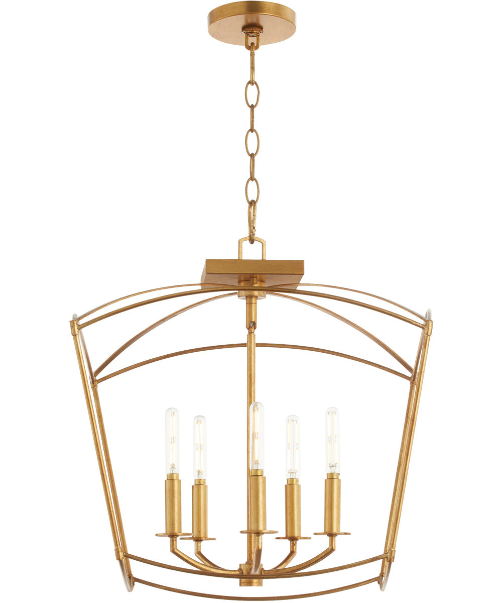 Mantle 5-light Dual Mount Light Fixture Gold Leaf