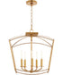 Mantle 5-light Dual Mount Light Fixture Gold Leaf
