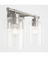 Tribute 2-light Bath Vanity Light Satin Nickel